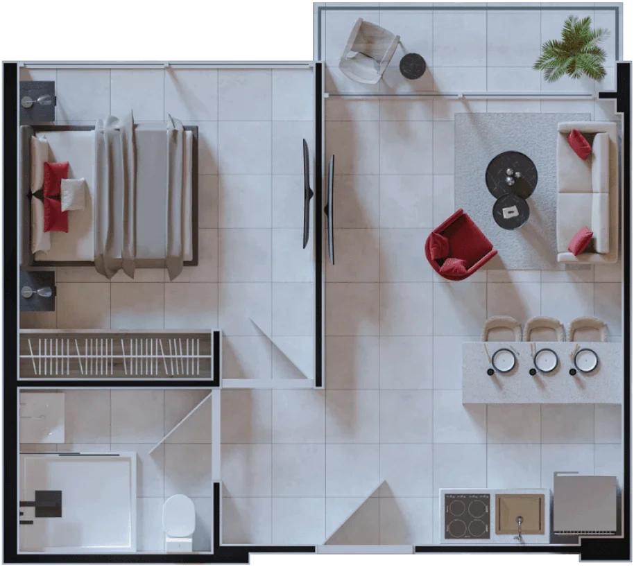 Floor plan, Apartment 1401
