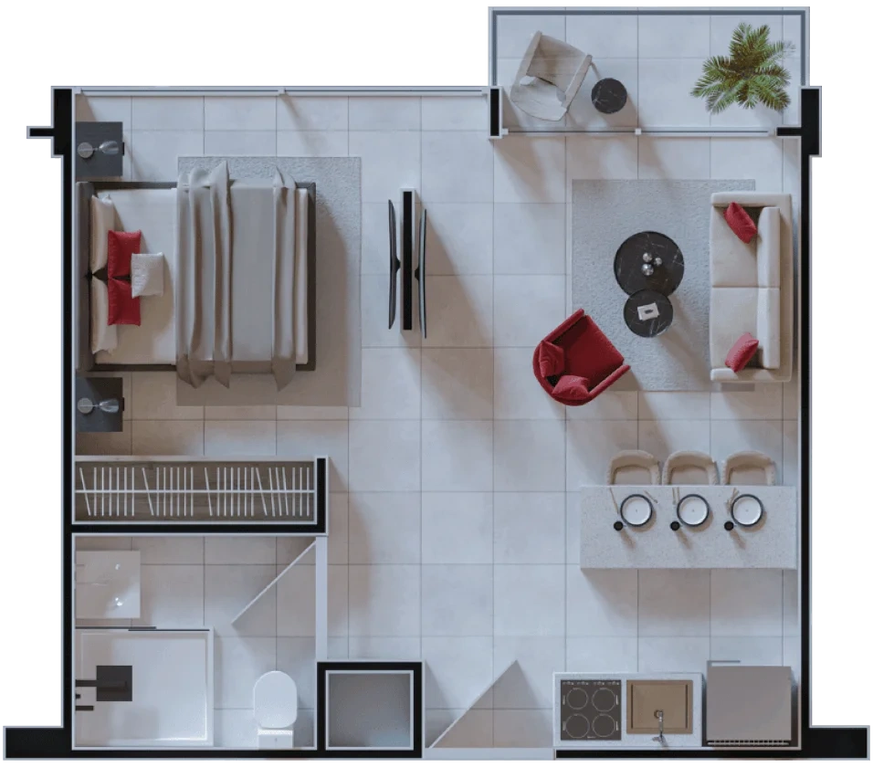 Floor plan, Studio 1402